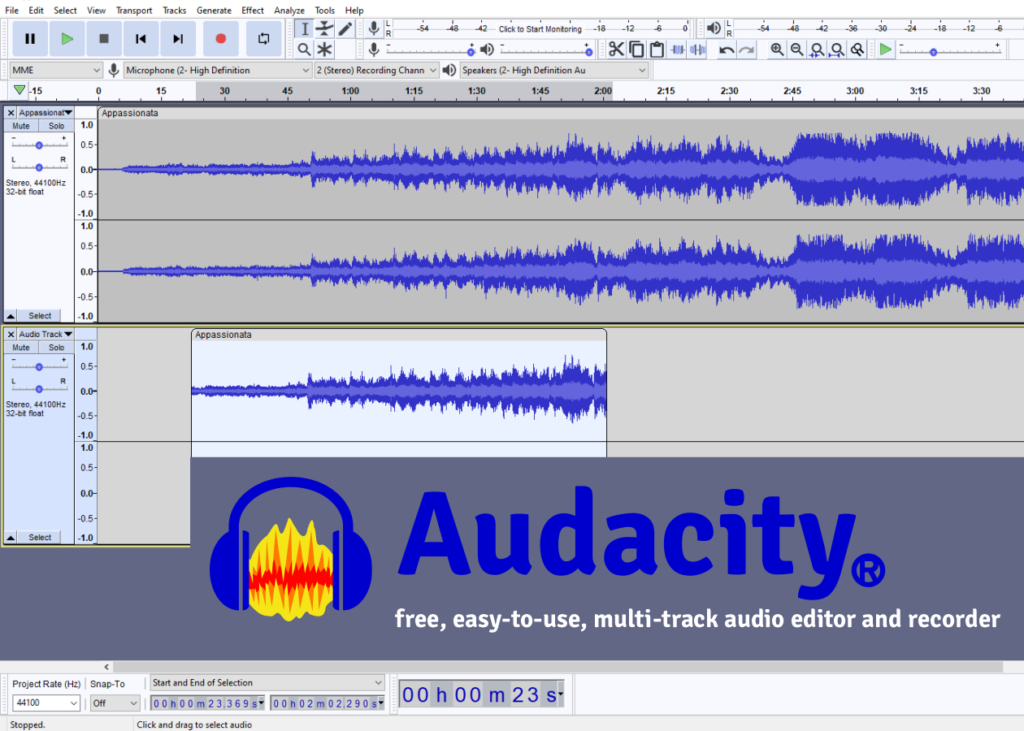 audacity - free sound and video
